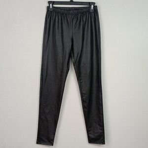 Laugh Out Loud Women's Black Faux Leather Leggings sz L